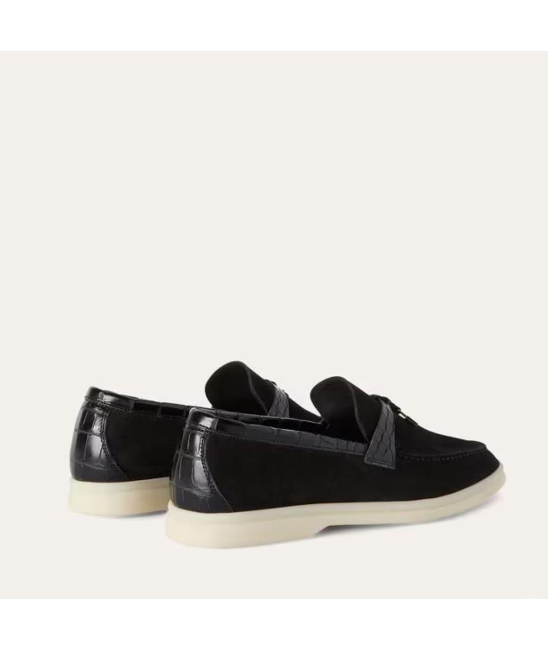 LORO PIANA Черные лоферы из экзотической кожи, фото 4