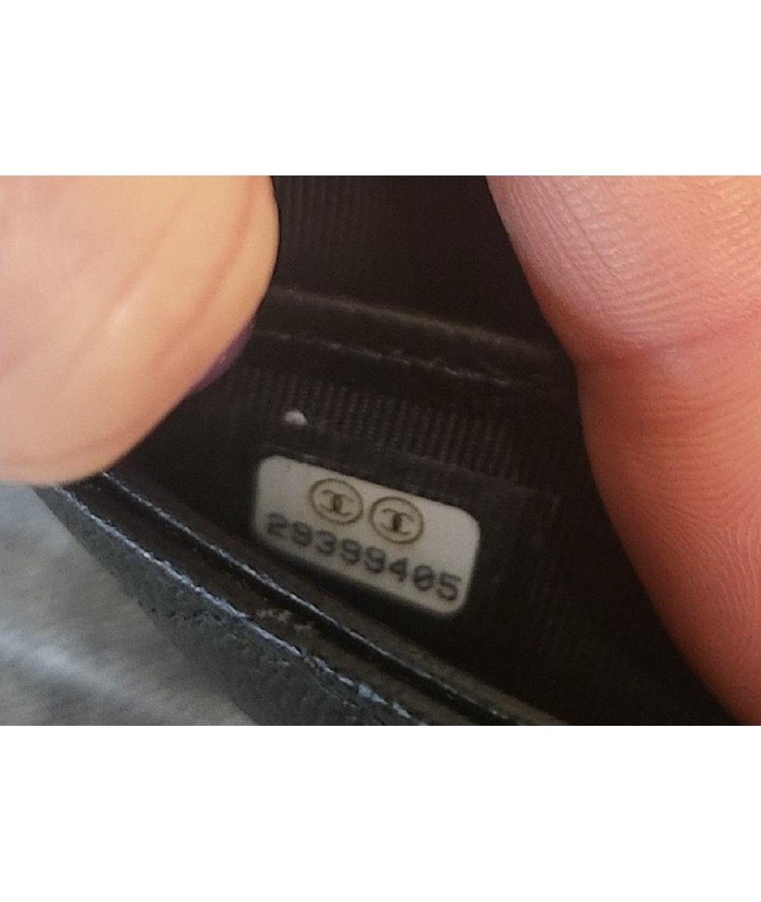 CHANEL Черный кожаный кошелек, фото 7