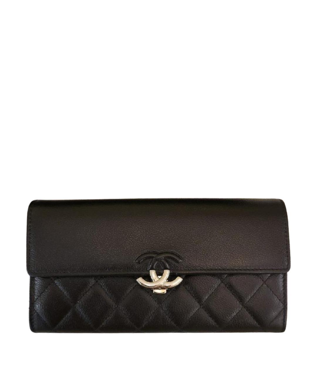CHANEL Черный кожаный кошелек, фото 1