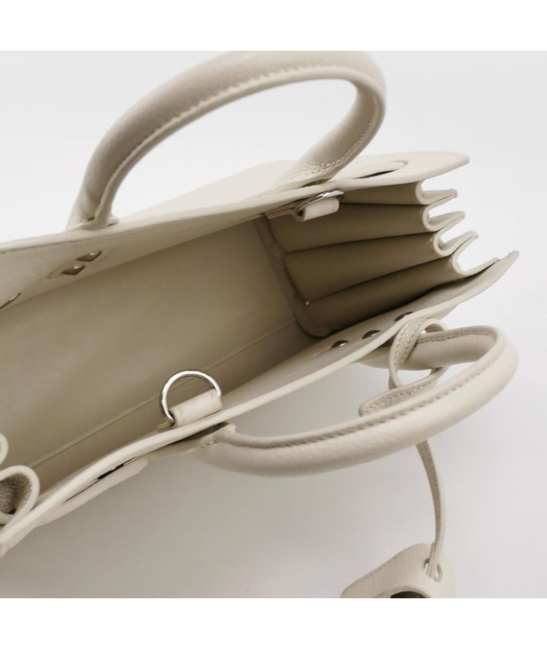 SAINT LAURENT Белая кожаная сумка через плечо, фото 6