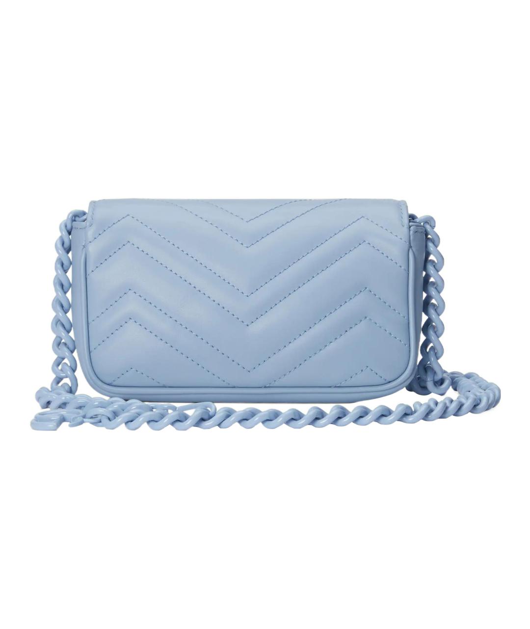 GUCCI Голубая кожаная сумка через плечо, фото 5