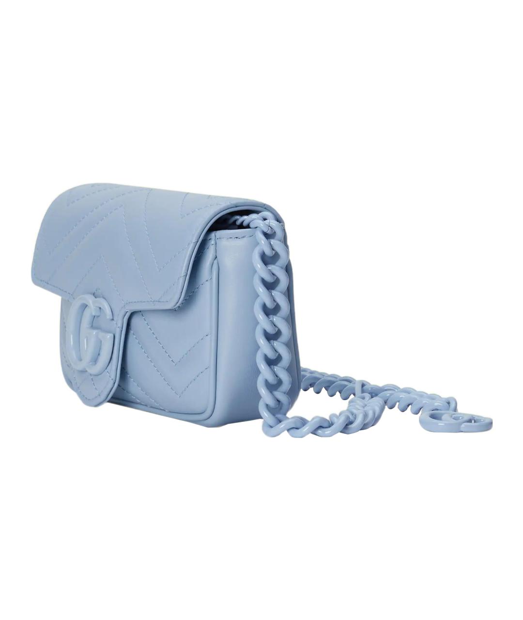 GUCCI Голубая кожаная сумка через плечо, фото 3