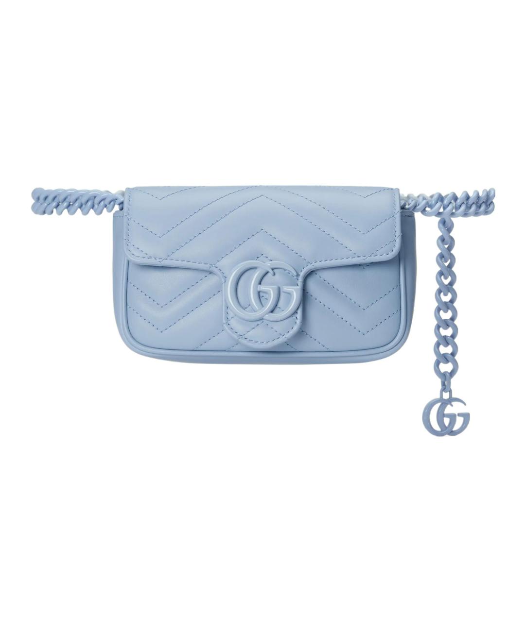 GUCCI Голубая кожаная сумка через плечо, фото 2