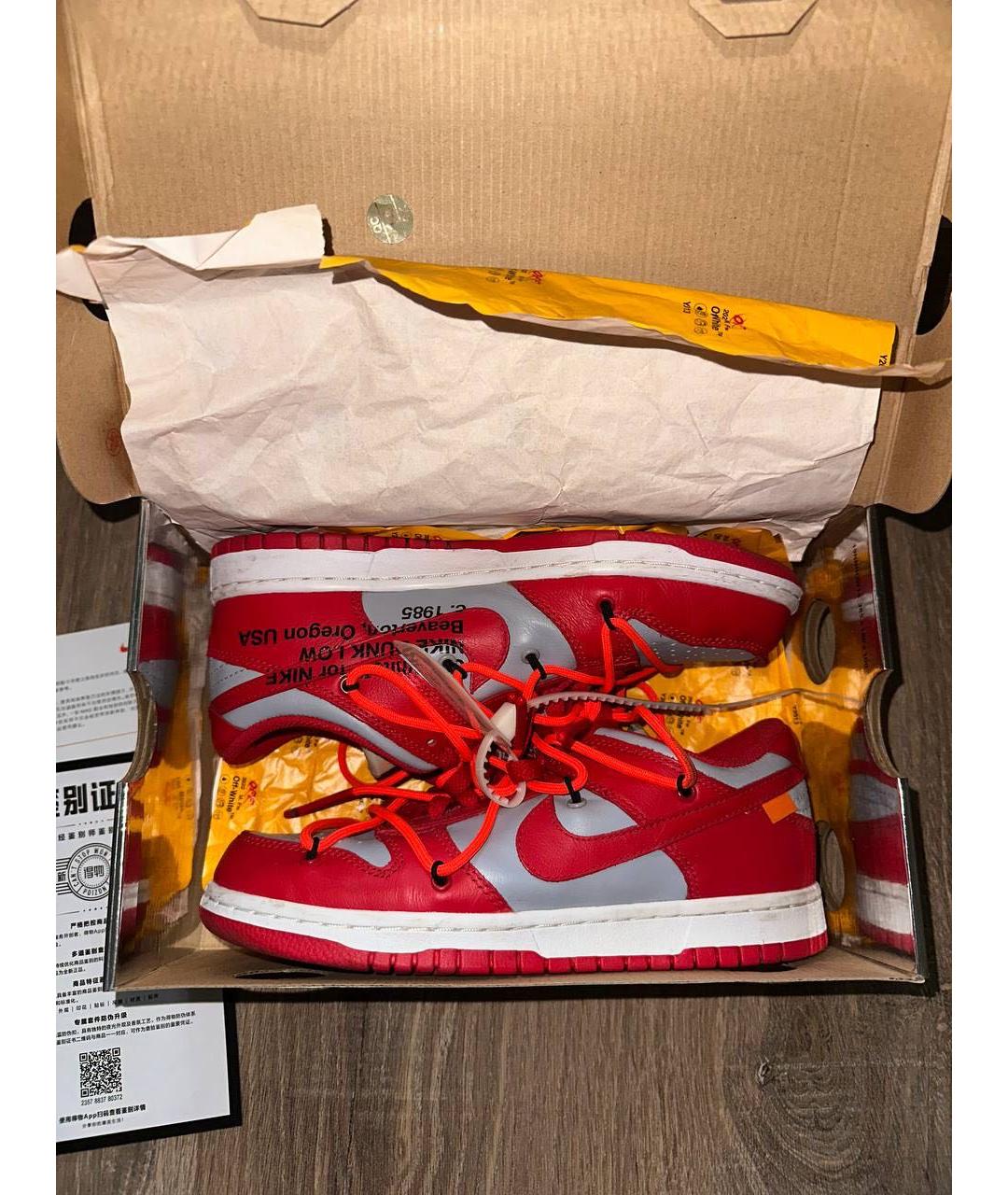 NIKE X OFF-WHITE Красные кеды, фото 3