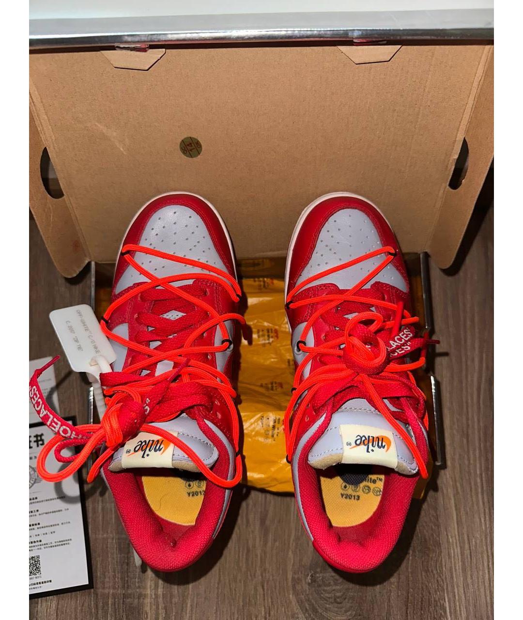 NIKE X OFF-WHITE Красные кеды, фото 2