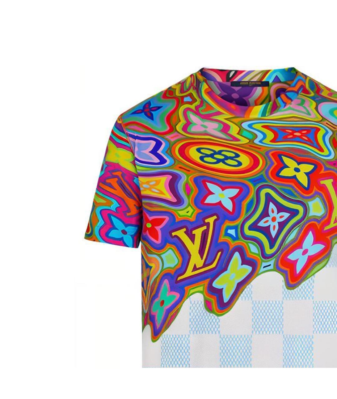 LOUIS VUITTON Мульти хлопковая футболка, фото 4