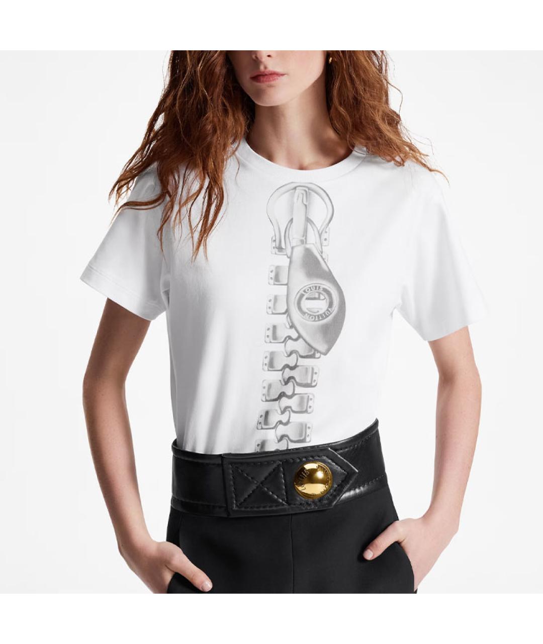 LOUIS VUITTON Белая хлопковая футболка, фото 4