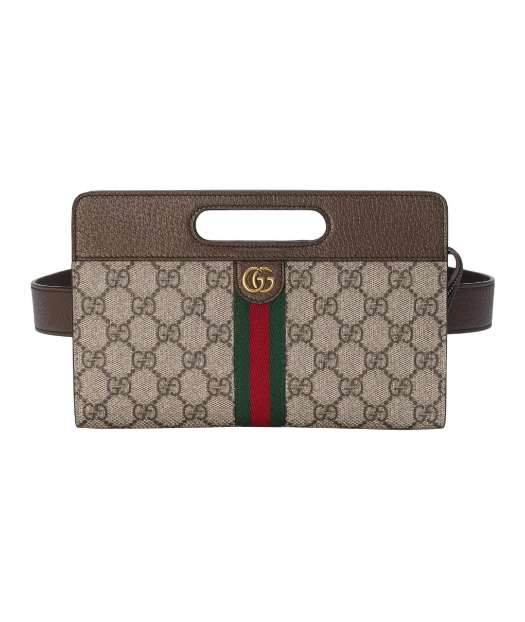 GUCCI Коричневая поясная сумка, фото 1