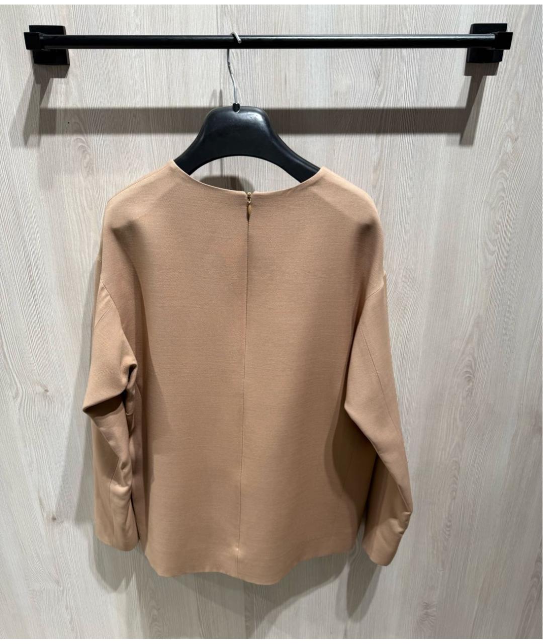 VALENTINO Бежевая шерстяная блузы, фото 2