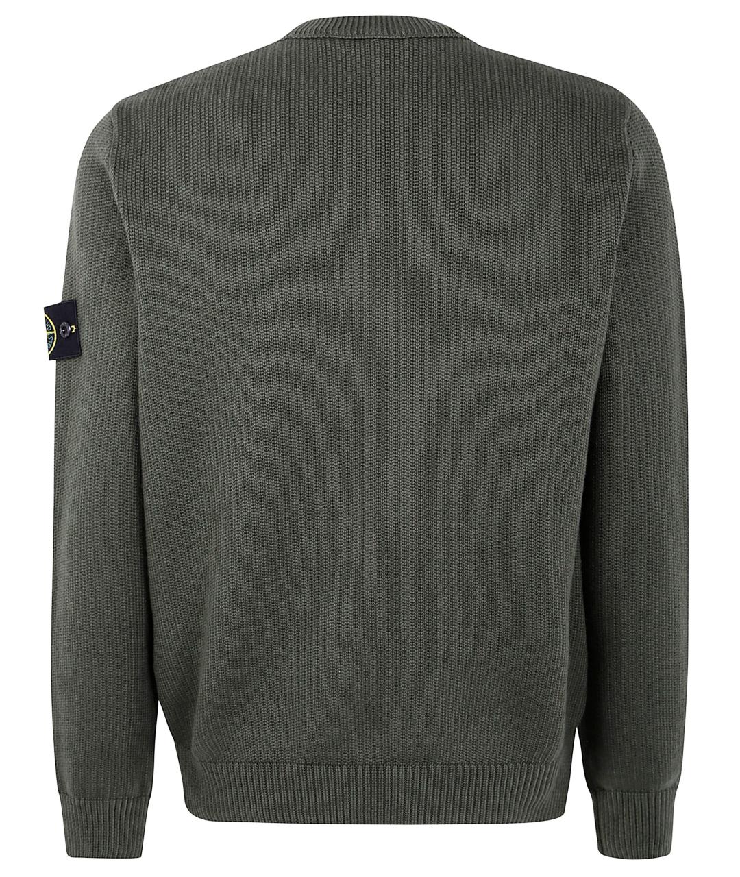 STONE ISLAND Зеленый хлопковый джемпер / свитер, фото 2