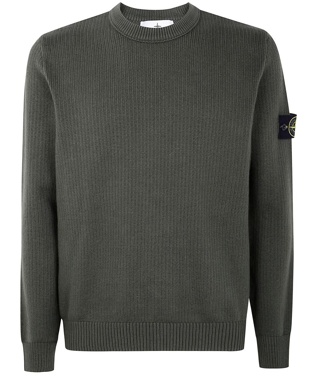 STONE ISLAND Зеленый хлопковый джемпер / свитер, фото 1