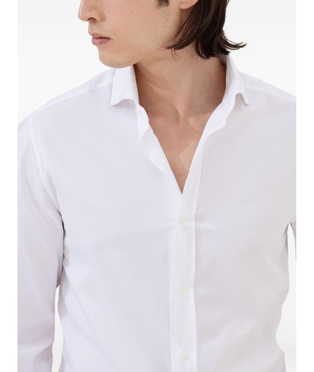 BRUNELLO CUCINELLI Белая хлопковая кэжуал рубашка, фото 4