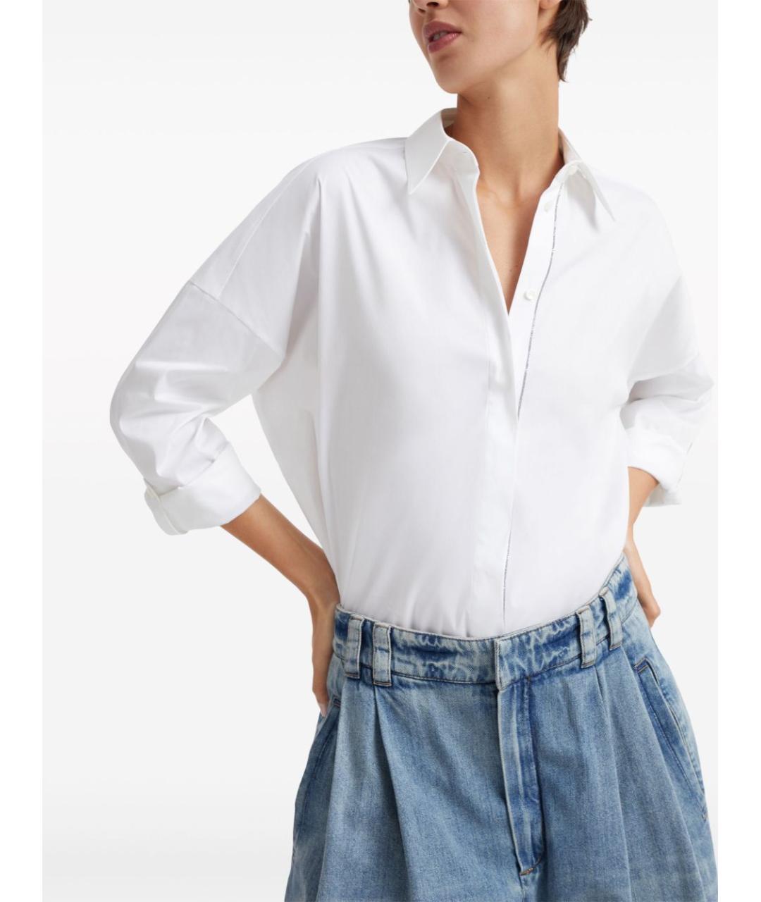 BRUNELLO CUCINELLI Белая хлопковая рубашка, фото 2