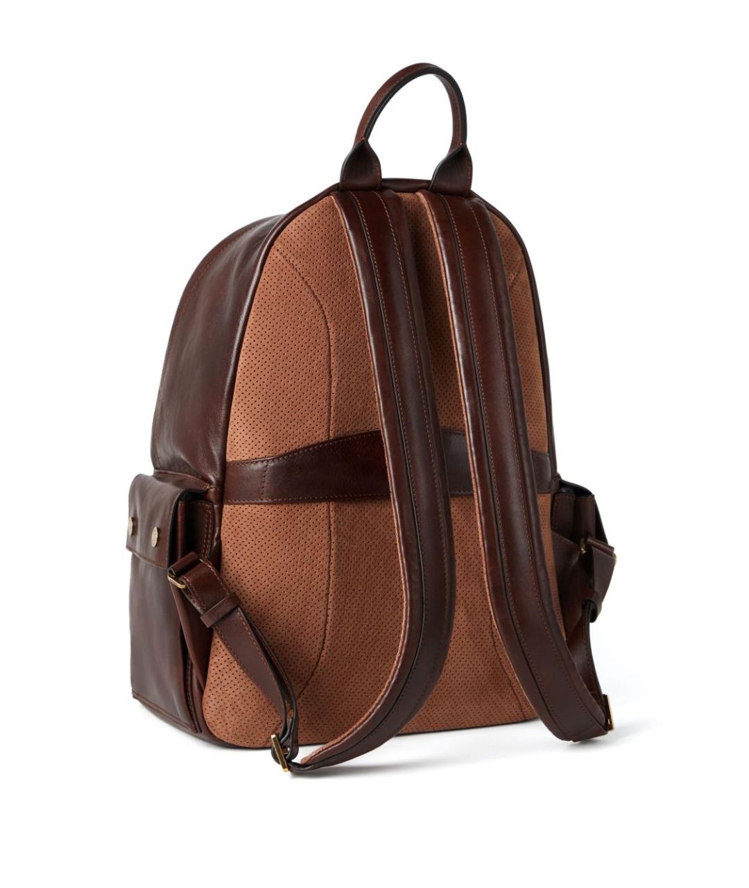 BRUNELLO CUCINELLI Бордовый кожаный рюкзак, фото 5