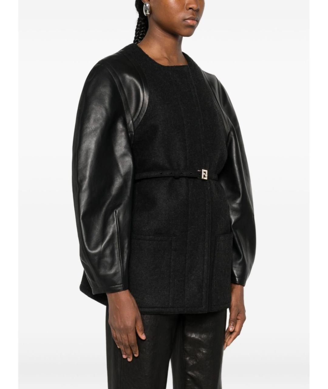 FENDI Антрацитовое шерстяное пальто, фото 3