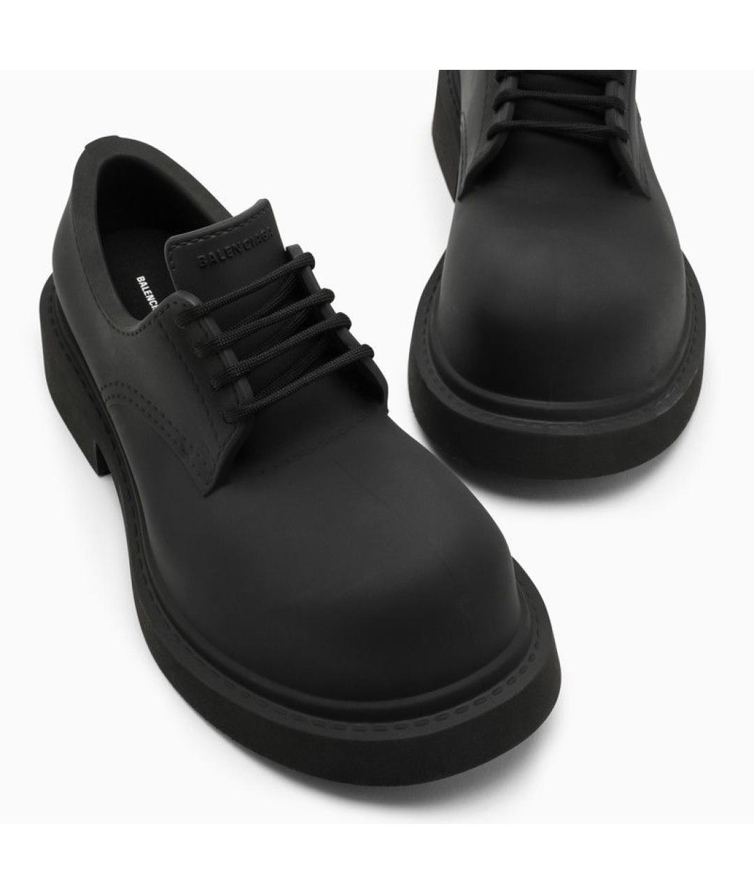 BALENCIAGA Черные кожаные низкие ботинки, фото 5