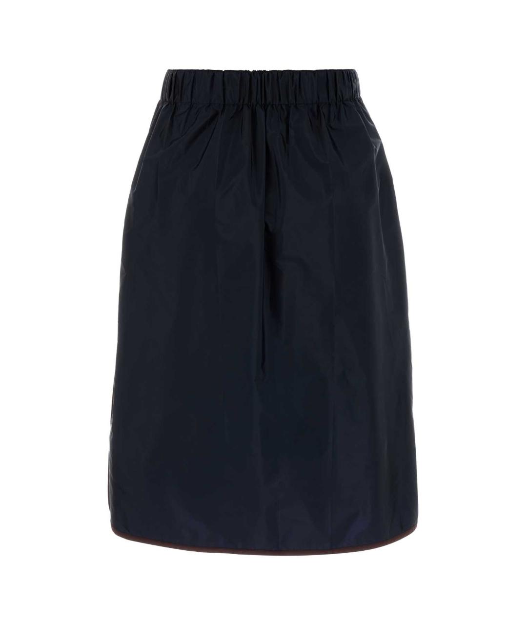 PRADA Темно-синяя полиамидовая юбка миди, фото 2