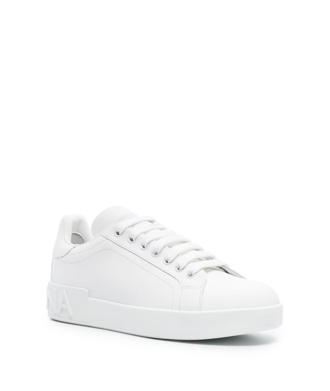 DOLCE&GABBANA Белые кожаные кроссовки, фото 2