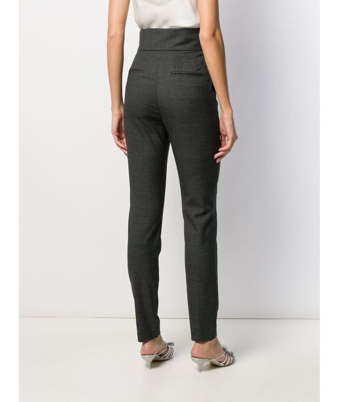 DOLCE&GABBANA Серые шерстяные прямые брюки, фото 4