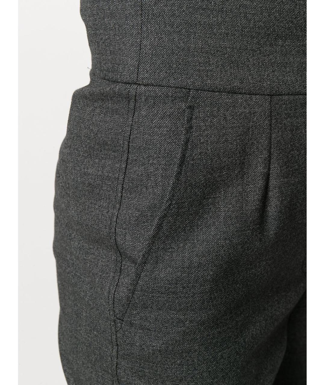 DOLCE&GABBANA Серые шерстяные прямые брюки, фото 5