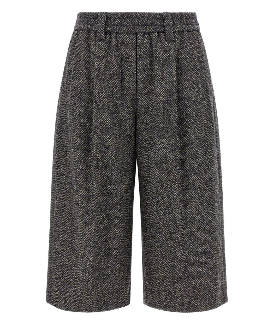 BRUNELLO CUCINELLI Антрацитовые шерстяные кюлоты, фото 1