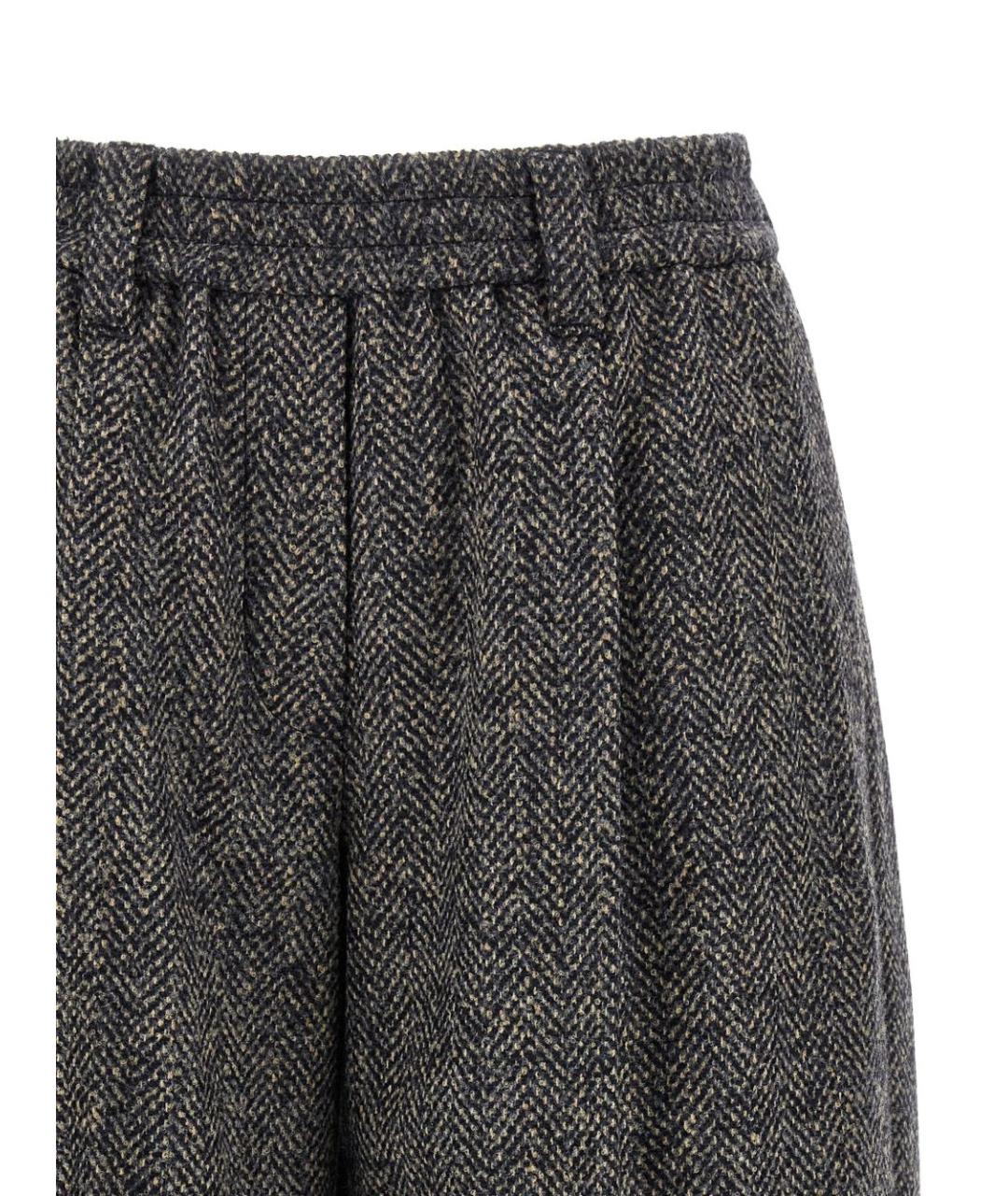 BRUNELLO CUCINELLI Антрацитовые шерстяные кюлоты, фото 2