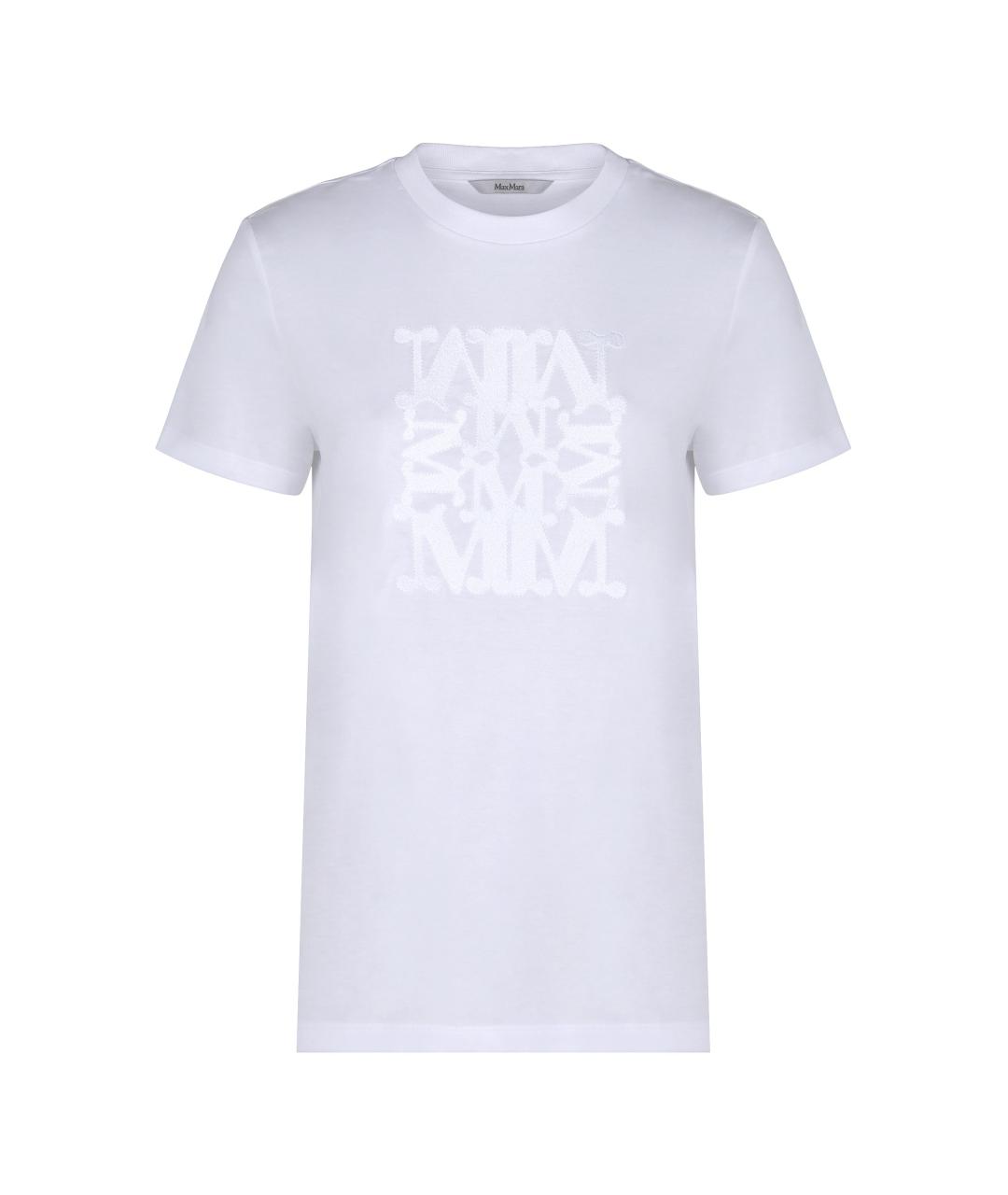 MAX MARA Белая хлопковая футболка, фото 1