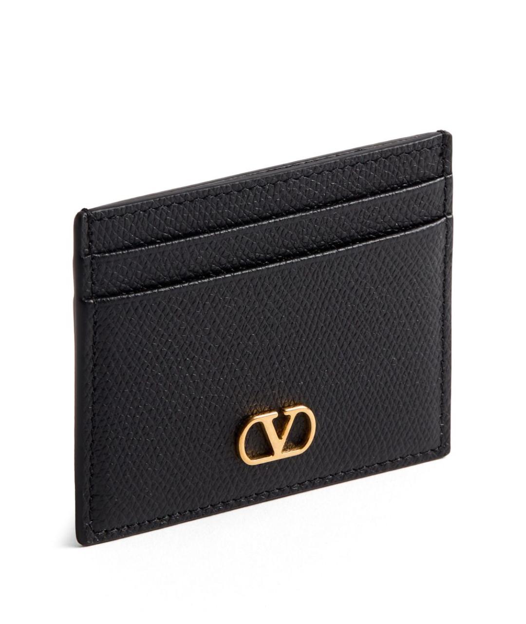 VALENTINO Черный кожаный кардхолдер, фото 2