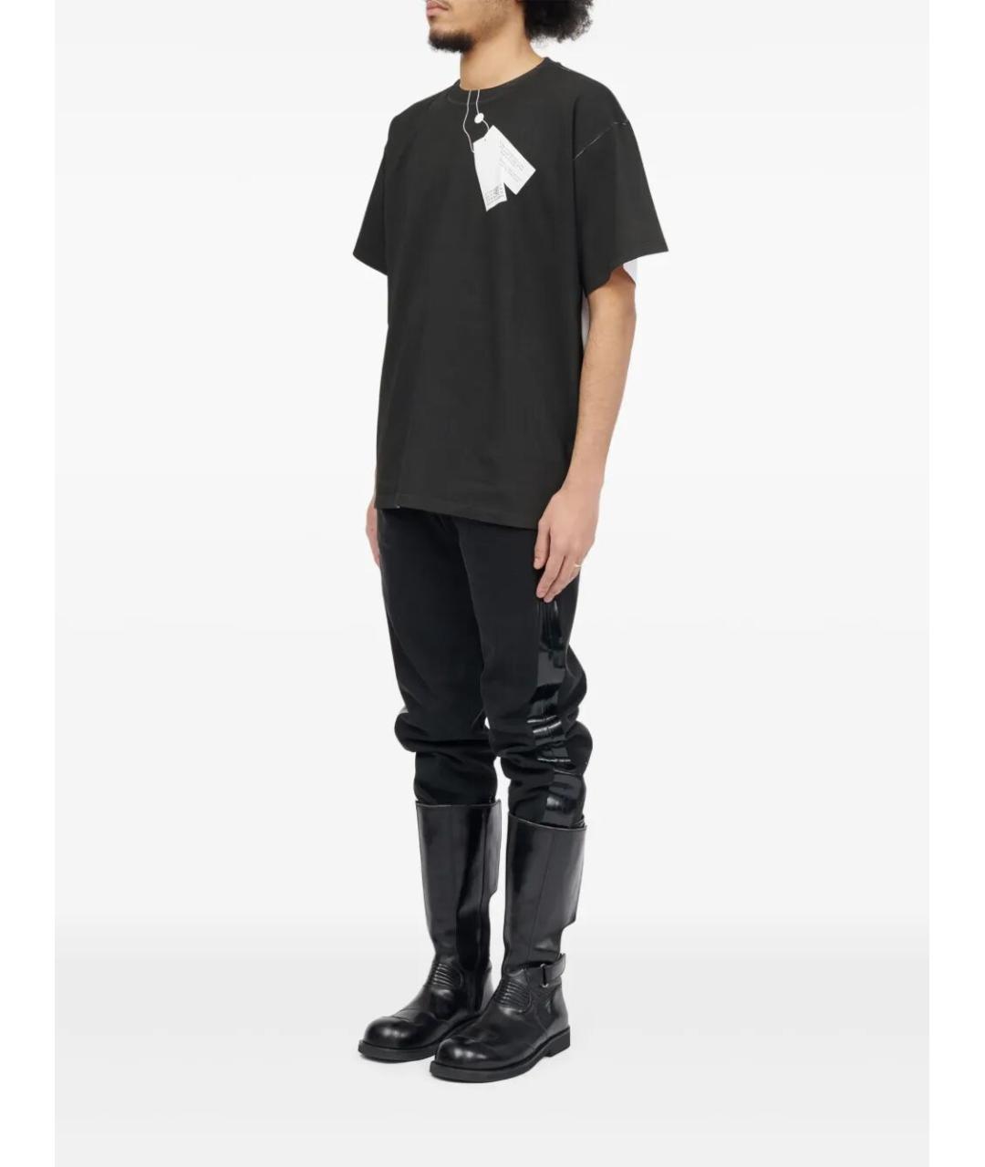 MM6 MAISON MARGIELA Черная хлопковая футболка, фото 5