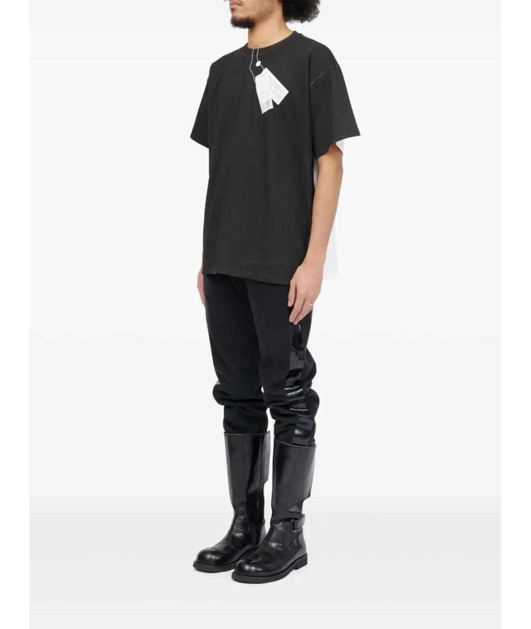 MM6 MAISON MARGIELA Черная хлопковая футболка, фото 2