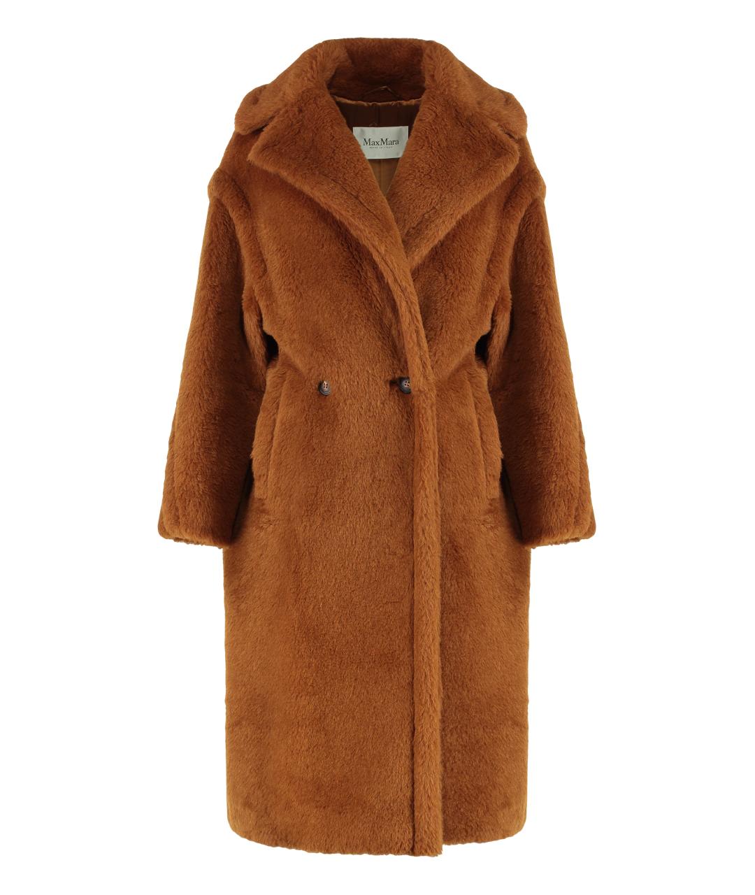 MAX MARA Коричневое шерстяное пальто, фото 1