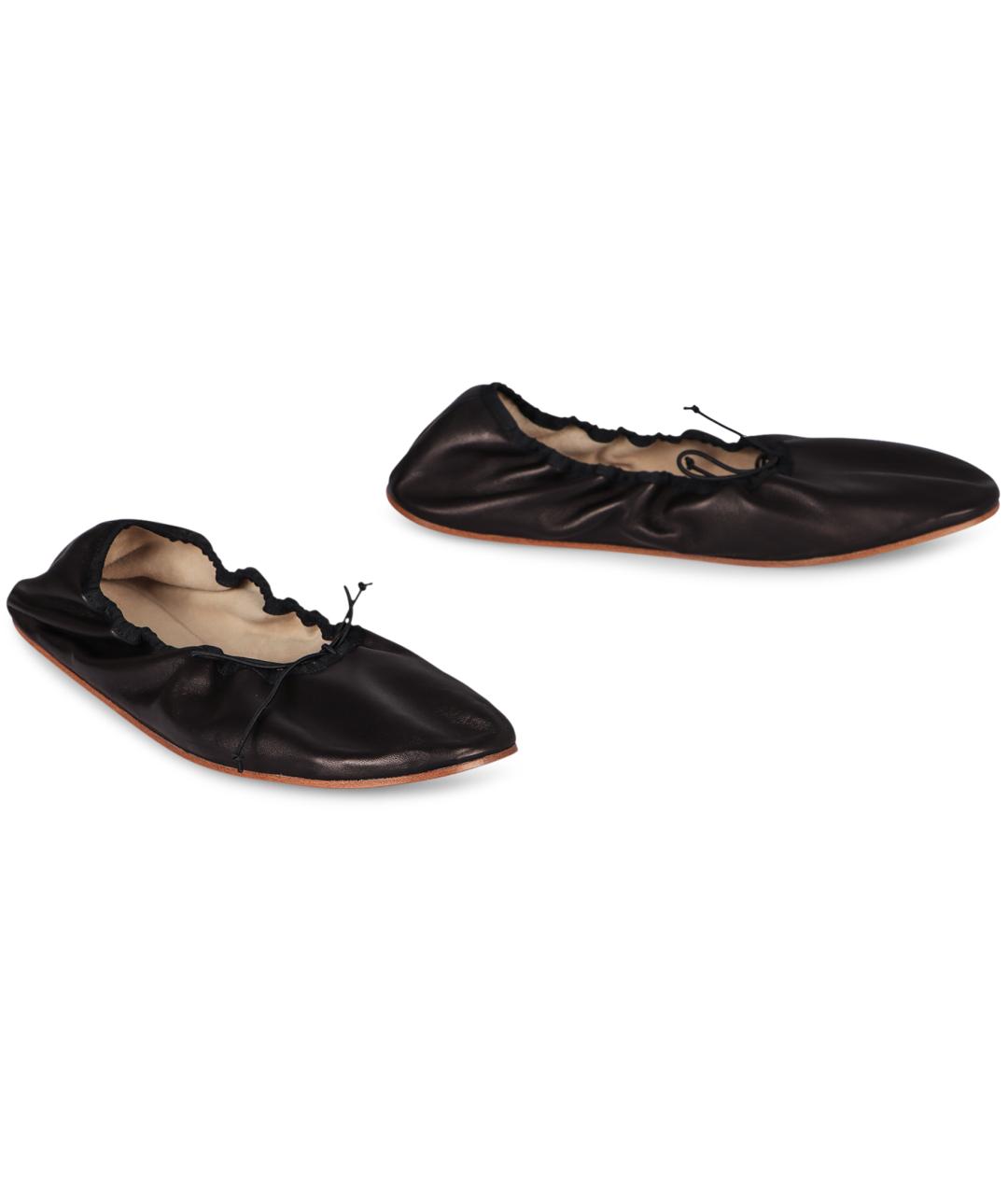 THE ROW Черные кожаные балетки, фото 3