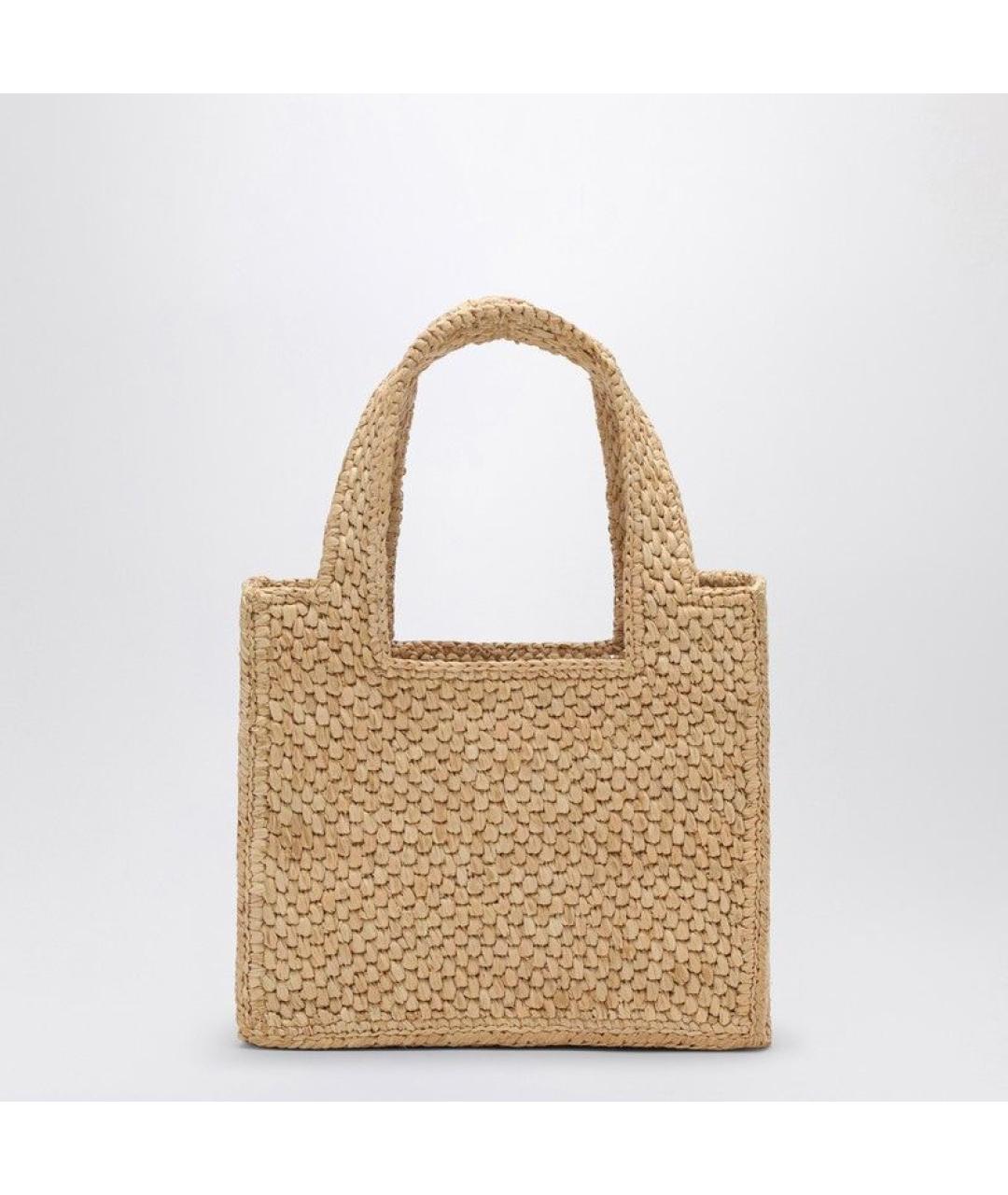 LOEWE Бежевая пелетеная сумка тоут, фото 2