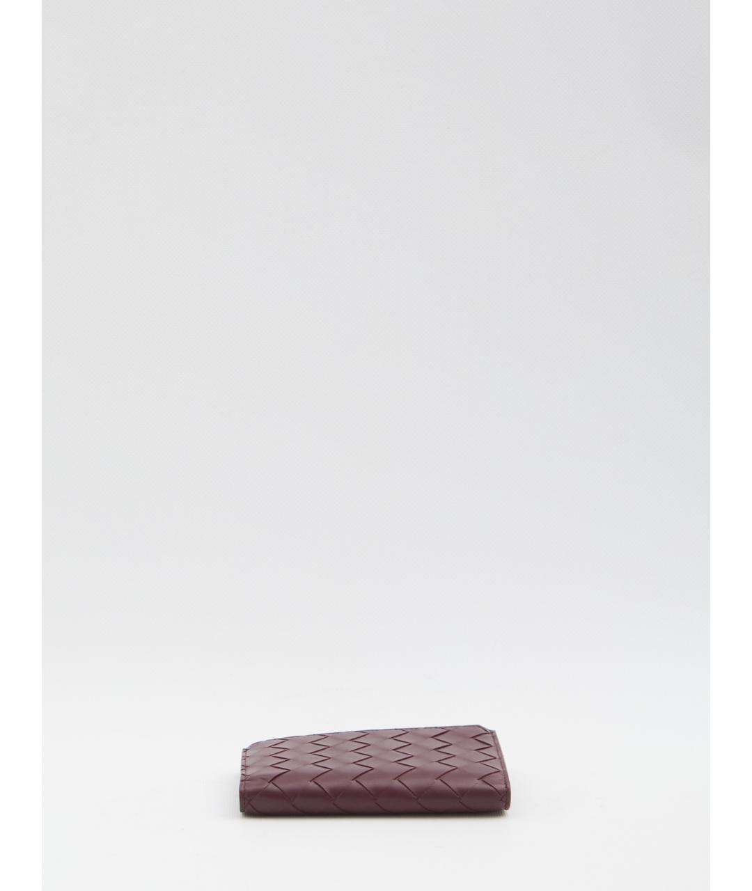 BOTTEGA VENETA Бордовый кожаный кошелек, фото 3