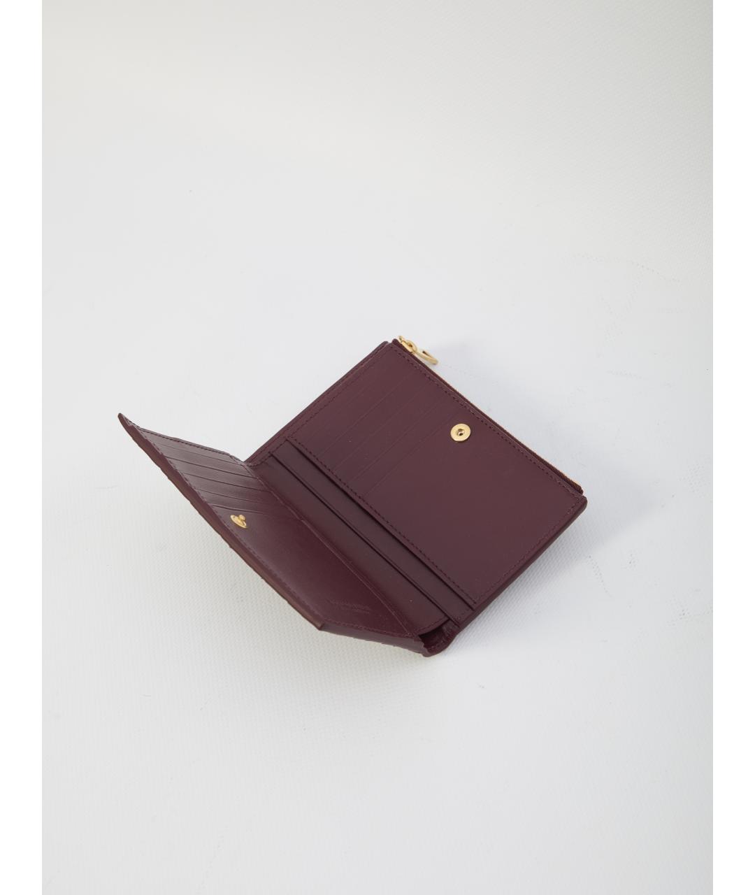 BOTTEGA VENETA Бордовый кожаный кошелек, фото 4