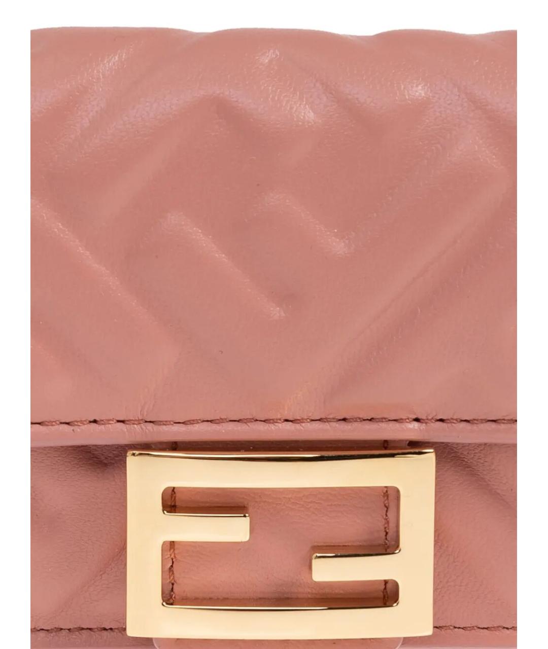 FENDI Розовый кожаный кошелек, фото 4