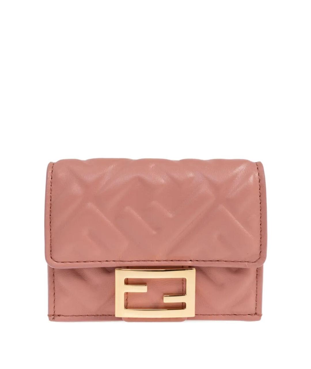 FENDI Розовый кожаный кошелек, фото 1