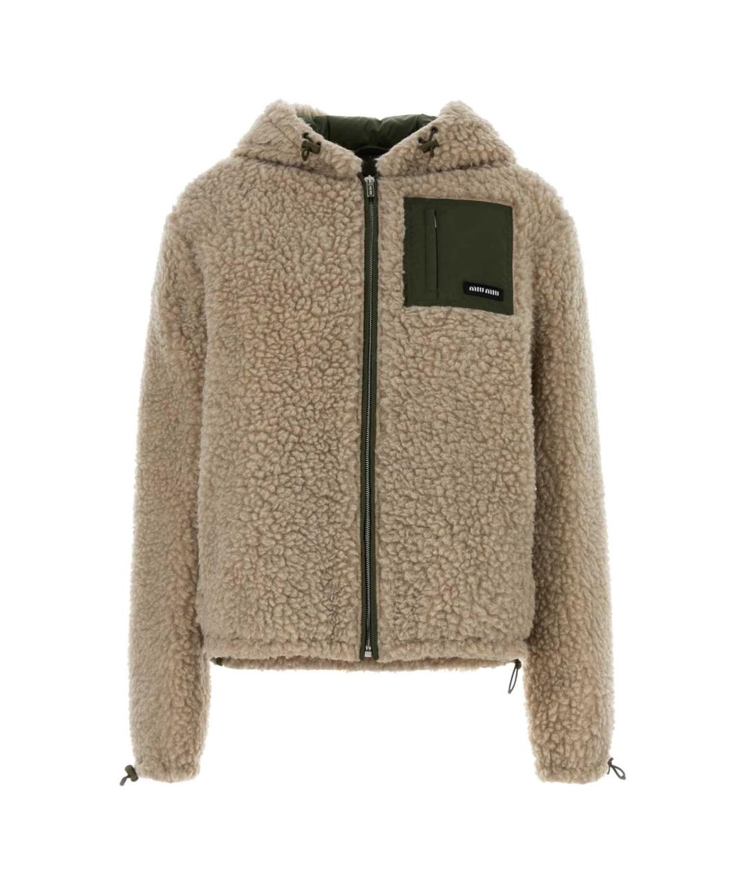 MIU MIU Бежевая полиэстеровая куртка, фото 1