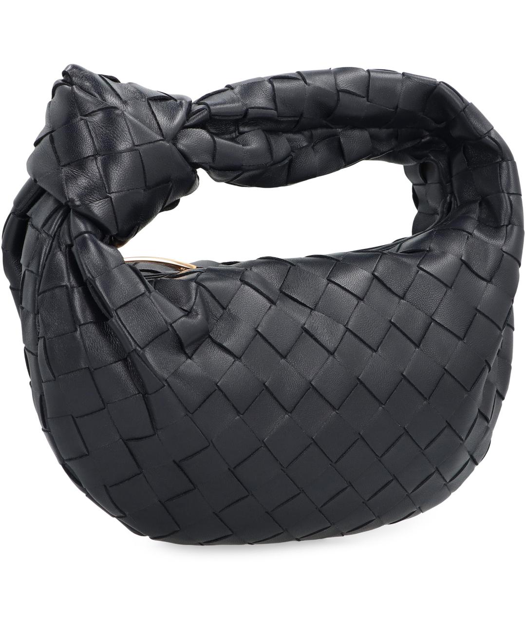 BOTTEGA VENETA Черная кожаная сумка с короткими ручками, фото 3