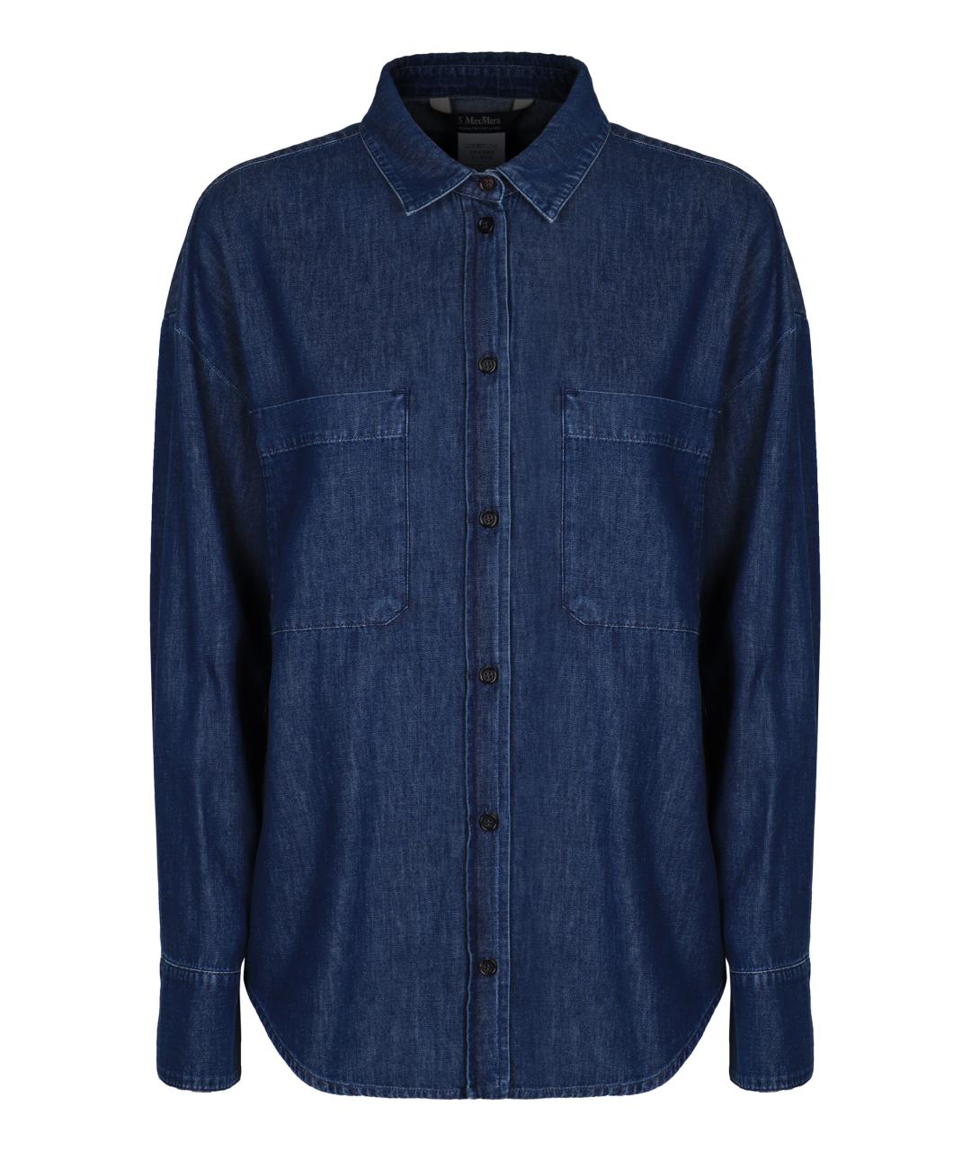 'S MAX MARA Синяя хлопковая рубашка, фото 1