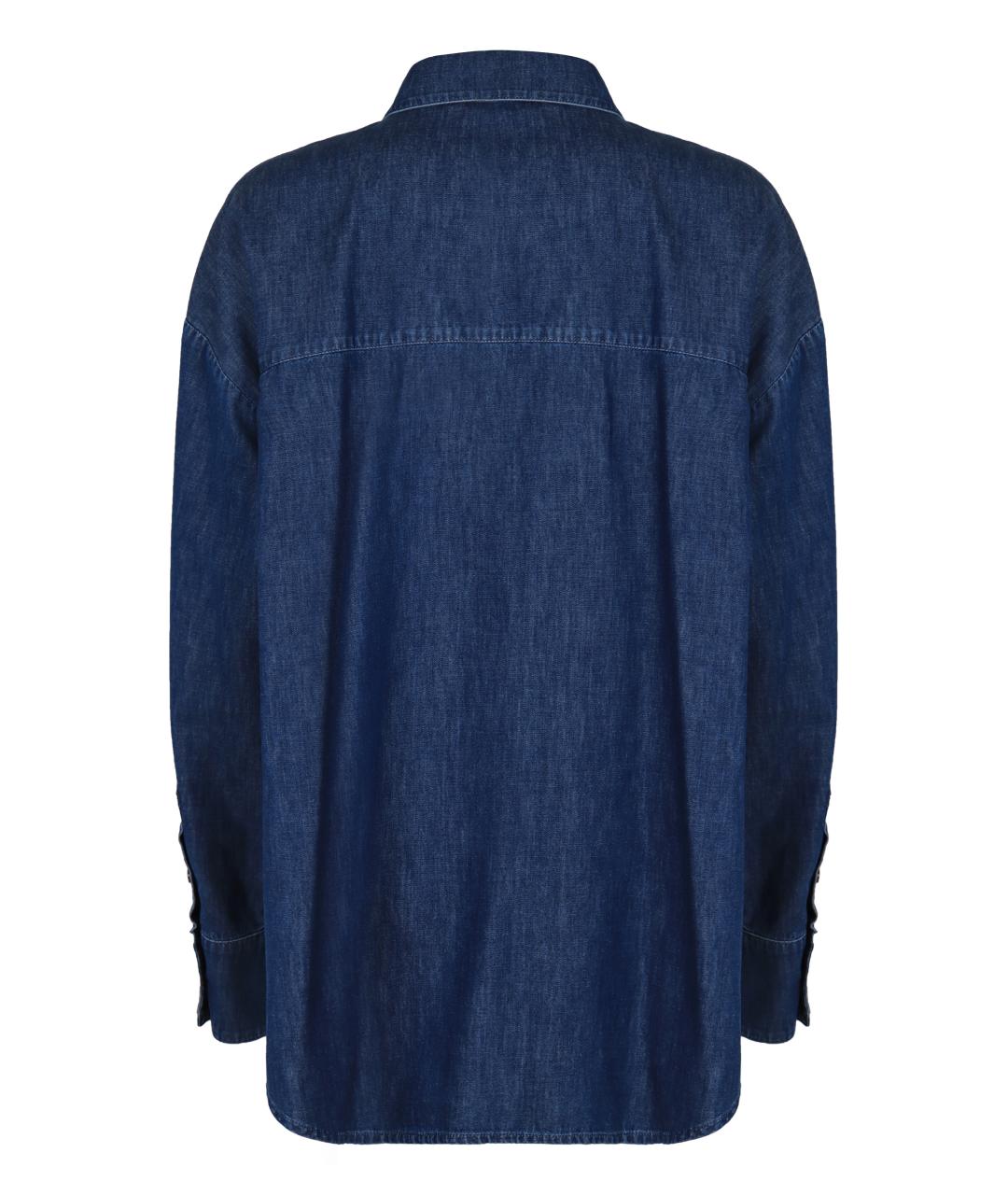 'S MAX MARA Синяя хлопковая рубашка, фото 2