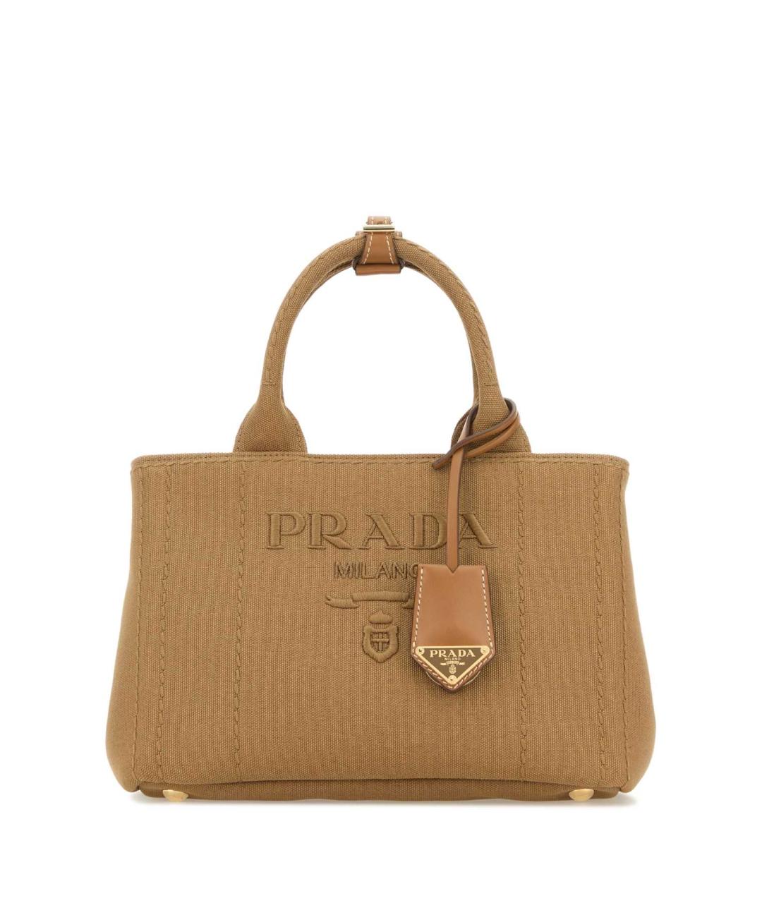 PRADA Бежевая тканевая сумка тоут, фото 1