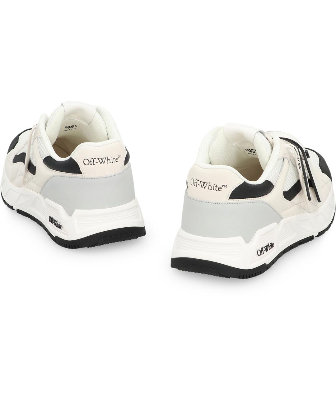 OFF-WHITE Белые текстильные низкие кроссовки / кеды, фото 4