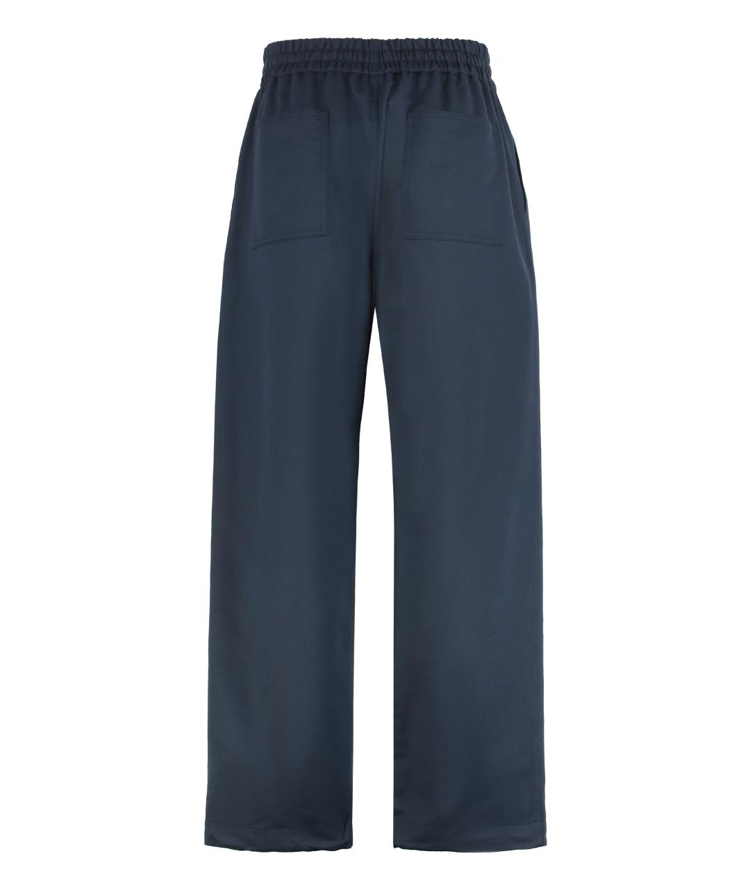 BOTTEGA VENETA Синие хлопковые повседневные брюки, фото 2