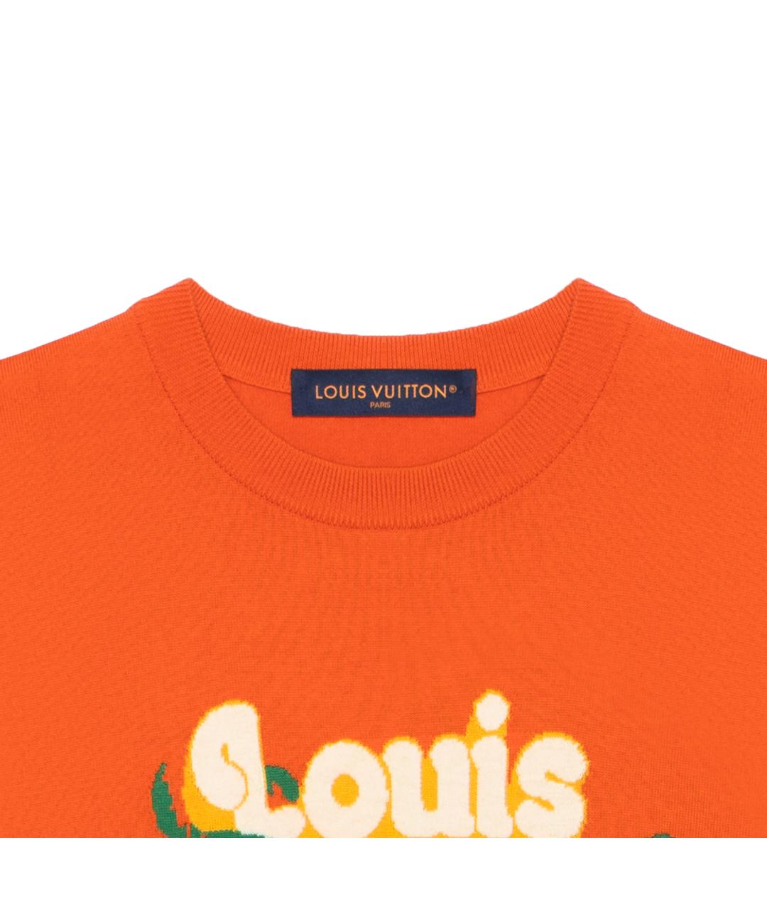 LOUIS VUITTON Оранжевая хлопковая футболка, фото 3