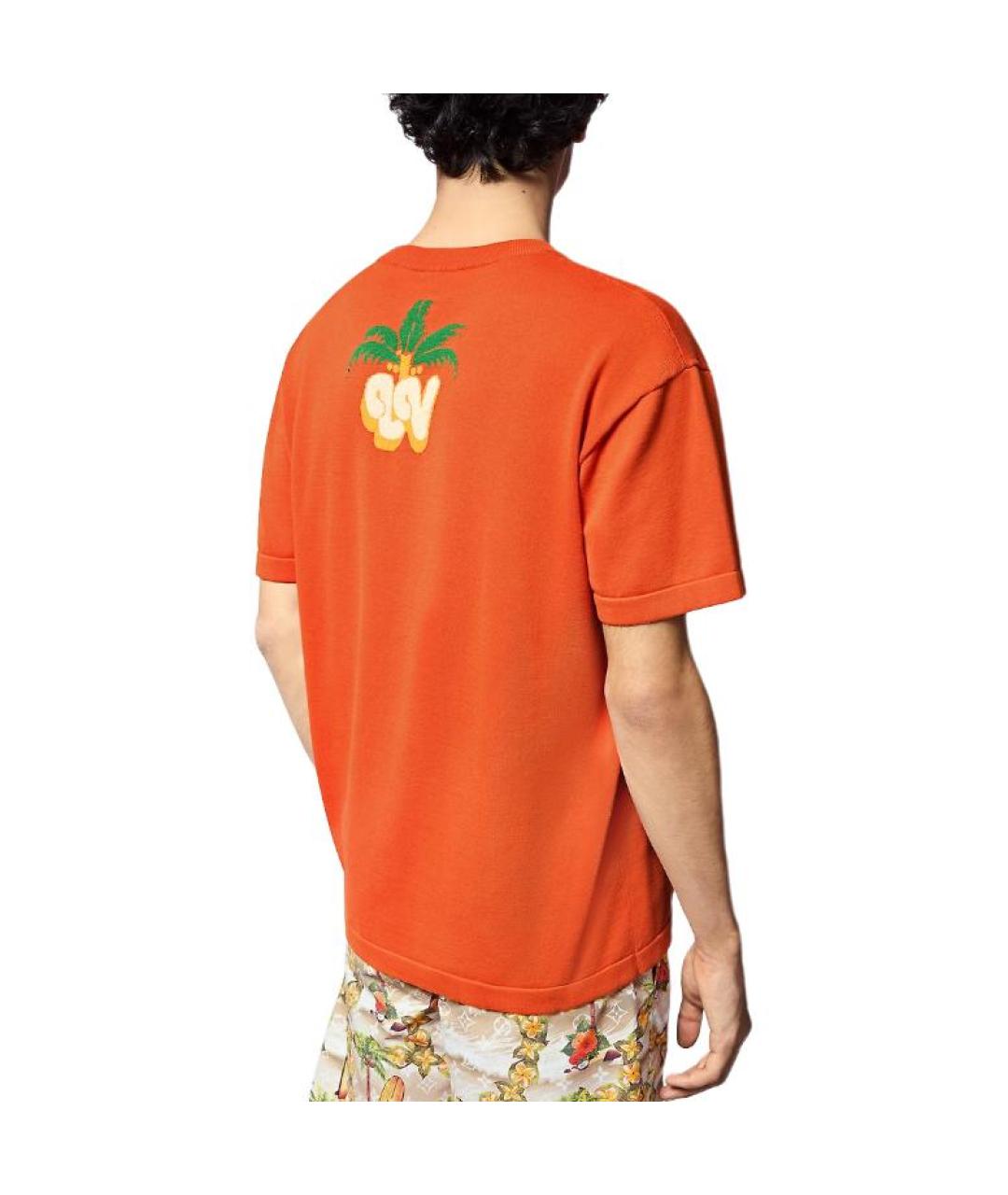 LOUIS VUITTON Оранжевая хлопковая футболка, фото 8