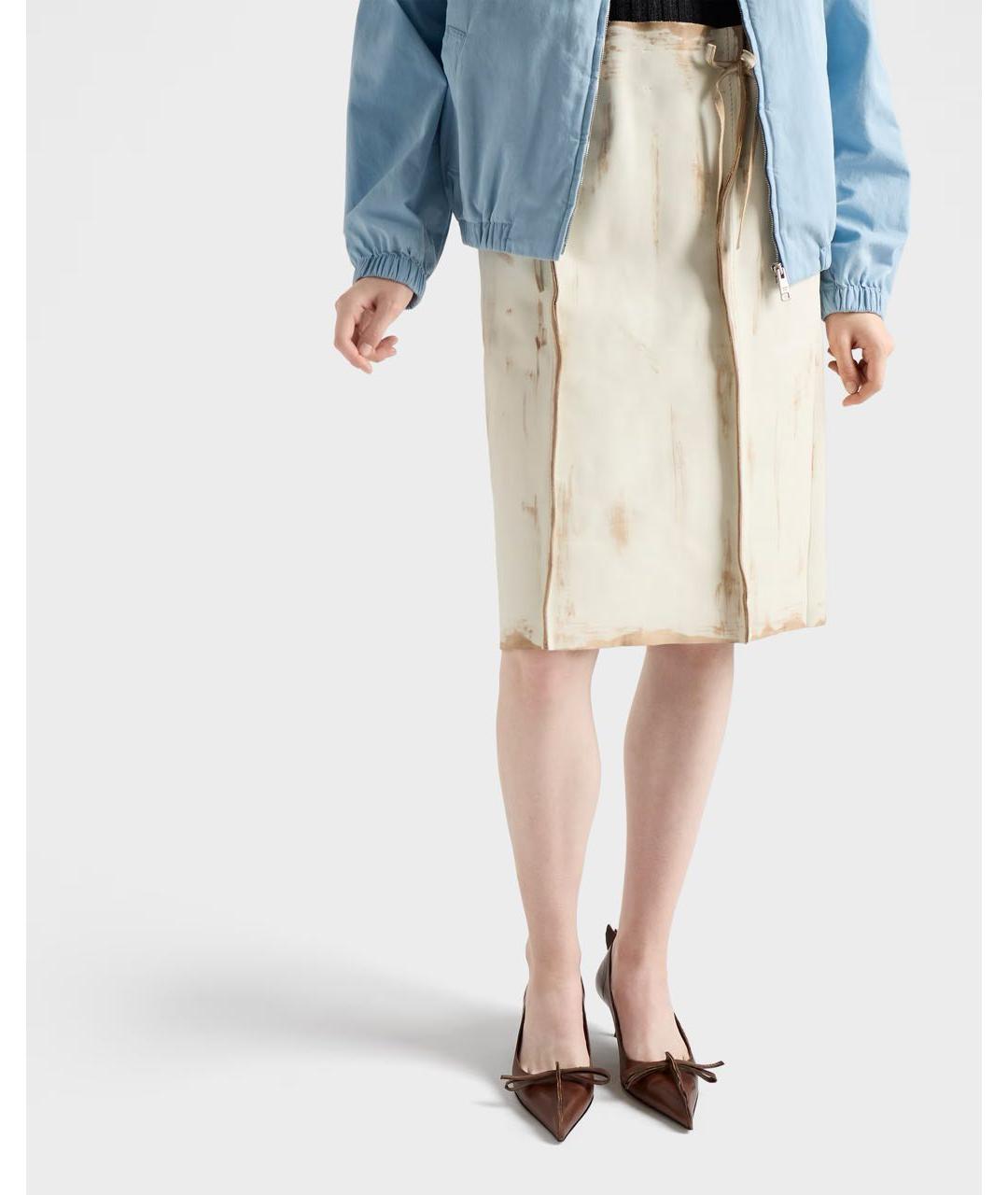 PRADA Коричневые кожаные лодочки на низком каблуке, фото 5