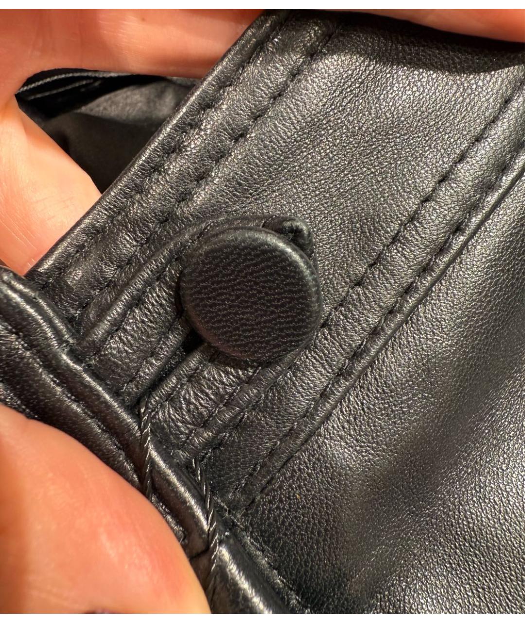 VALENTINO Черные кожаные шорты, фото 5