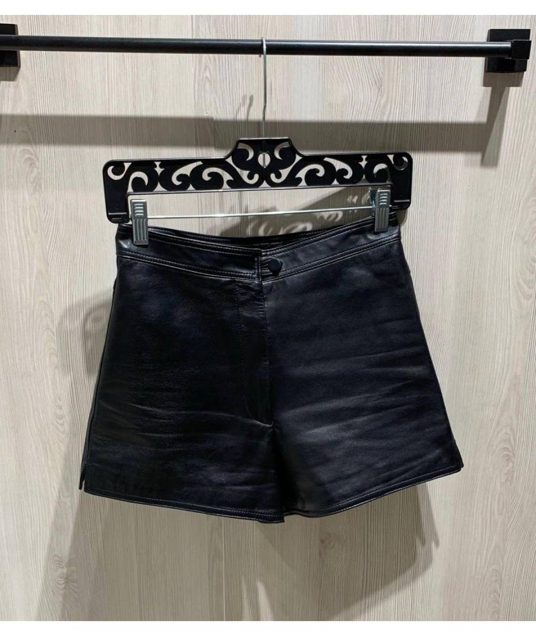 VALENTINO Черные кожаные шорты, фото 8
