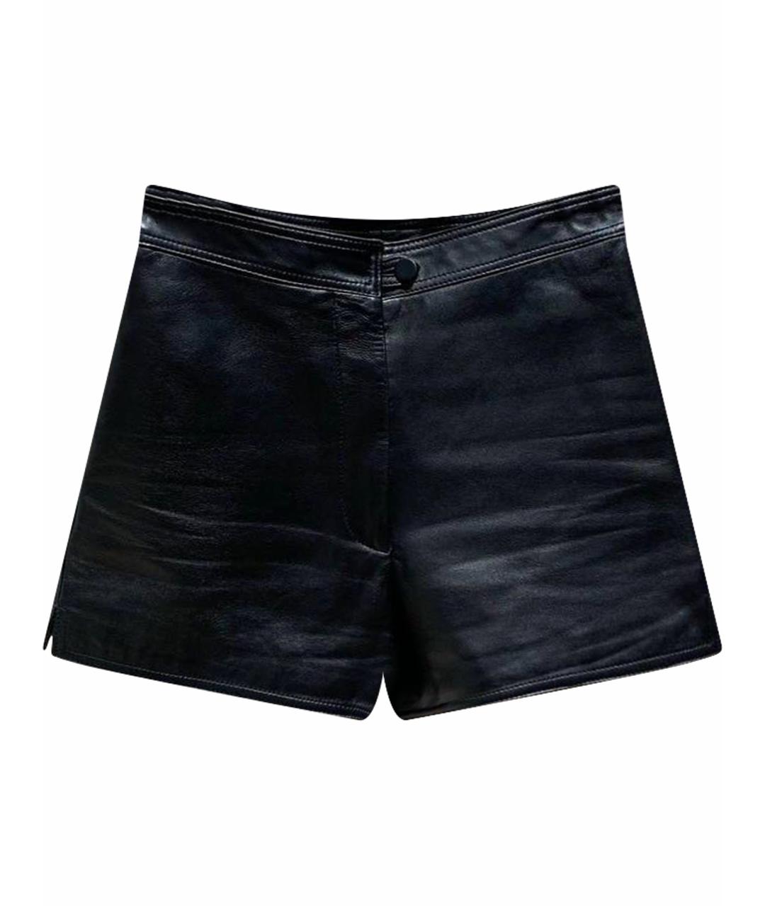 VALENTINO Черные кожаные шорты, фото 1